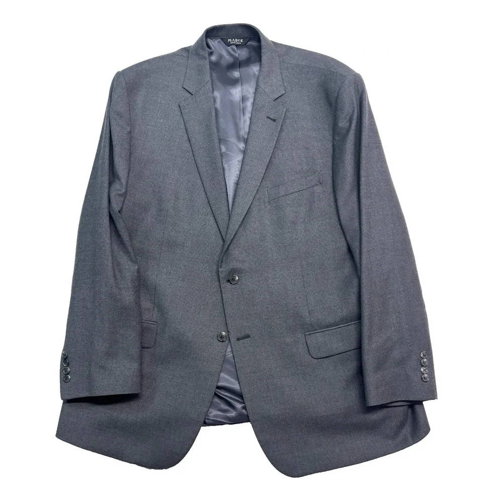 Jos A Bank 52L 42x32 Gray Micro Check Pant Suit Lightweight Flannel Signature